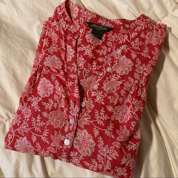 EDDIE BAUER light cotton floral shirt, size M - Picture 3 of 7